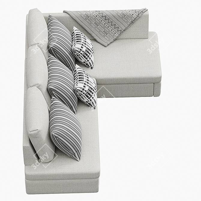 Gessen Corner Sofa: Stylish & Spacious 3D model image 3