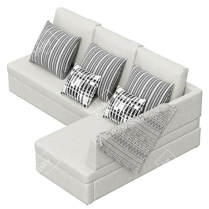 Gessen Corner Sofa: Stylish & Spacious 3D model image 5