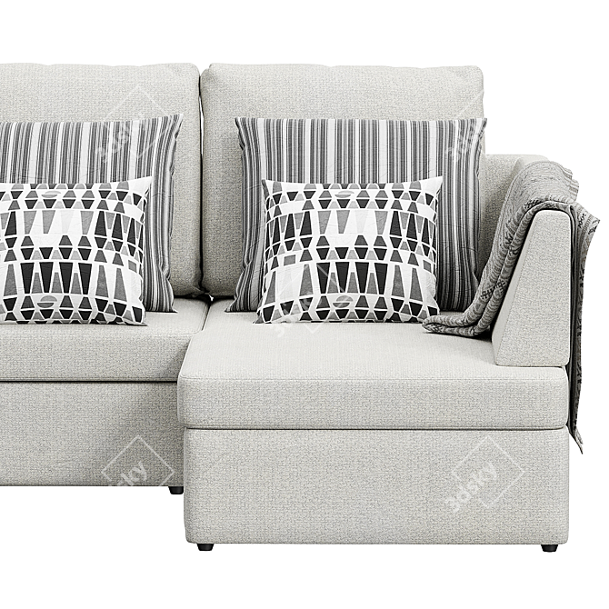 Gessen Corner Sofa: Stylish & Spacious 3D model image 6