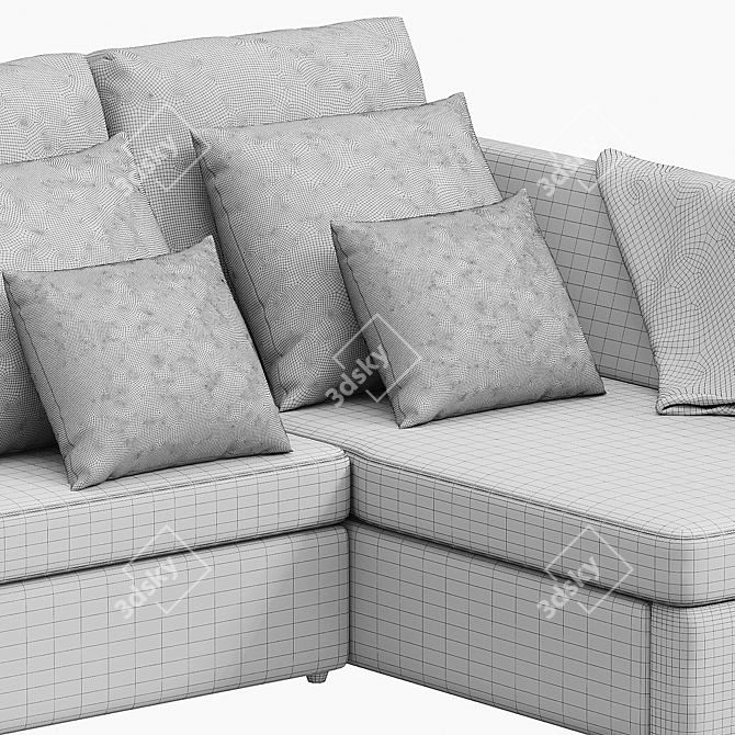 Gessen Corner Sofa: Stylish & Spacious 3D model image 7