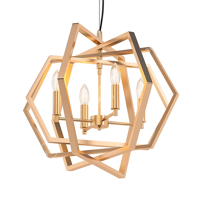 Damaris Gold Chandelier: Elegant Illumination 3D model image 1