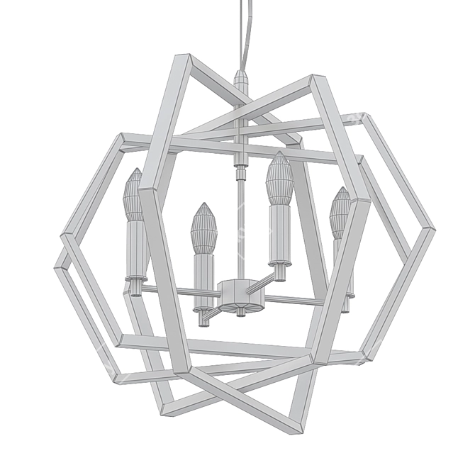 Damaris Gold Chandelier: Elegant Illumination 3D model image 2