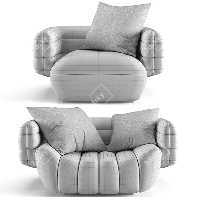 Luxury Tactile Armchair by Baxter 3D model image 3