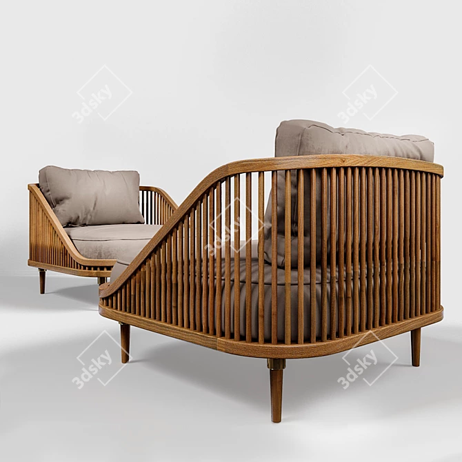 Modern Fusion Lounge Chair 3D model image 2