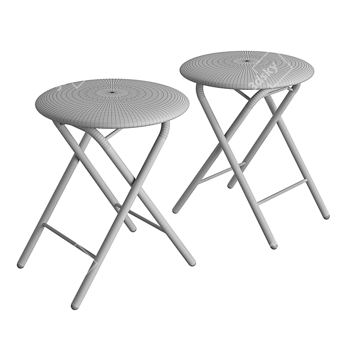 Elegant Sigma Stool - Chrome Metal Frame & Synthetic Leather Upholstery 3D model image 4