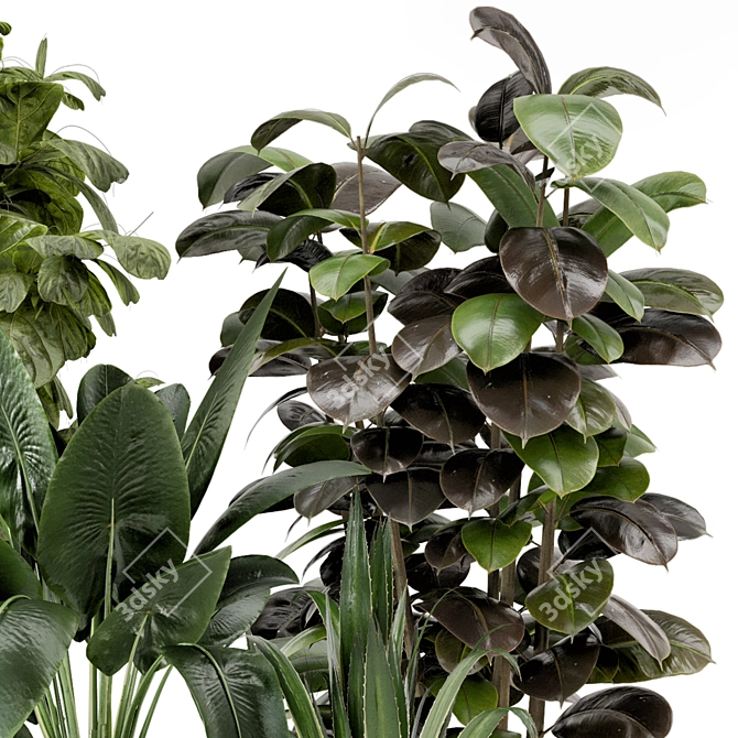 Ferm Living Bau Pot Large - Indoor Plant Set 3D model image 2