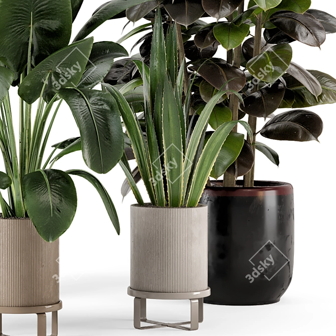 Ferm Living Bau Pot Large - Indoor Plant Set 3D model image 5