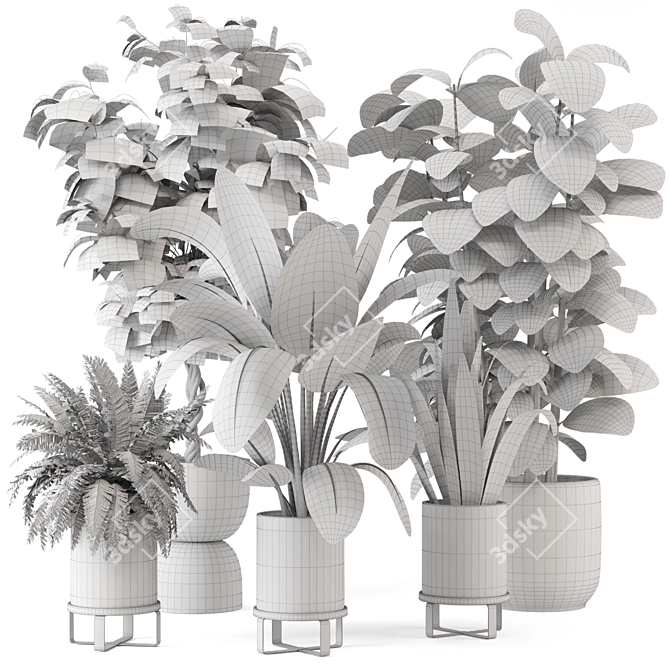 Ferm Living Bau Pot Large - Indoor Plant Set 3D model image 7