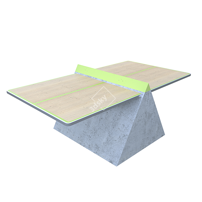 Modern Three-Piece Tennis Table Set 3D model image 3