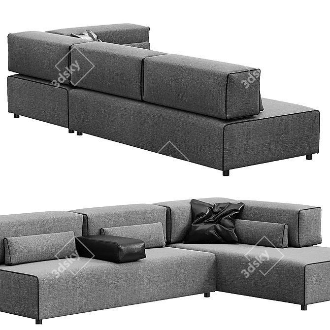 Luxurious Leolux Sofa for the German Home 3D model image 4