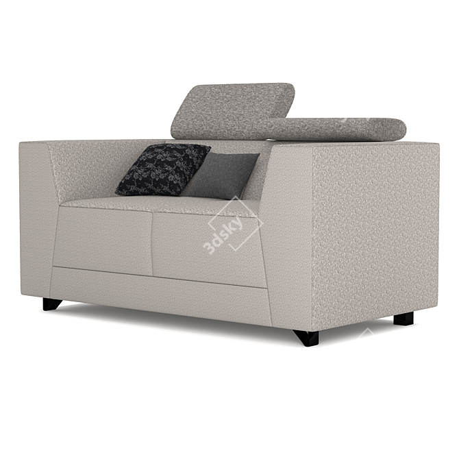 Elegant 2017 Loveseat Sofa 3D model image 3