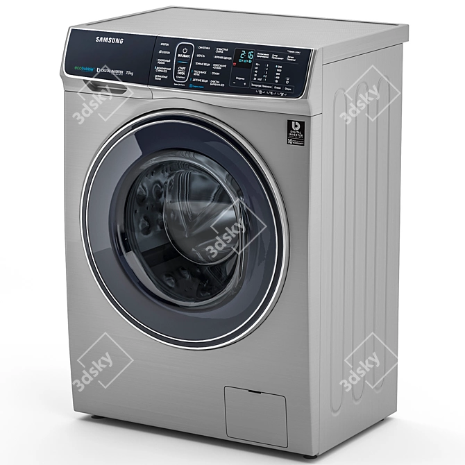 Samsung WW5100R Front Load Washing Machine 3D model image 4