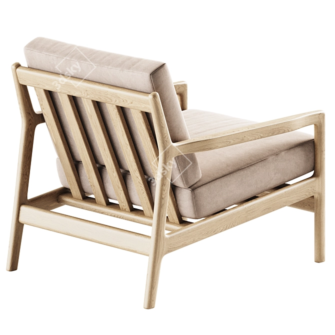 Teak Jack Outdoor Lounge Chair: Stylish Garden Seating 3D model image 2