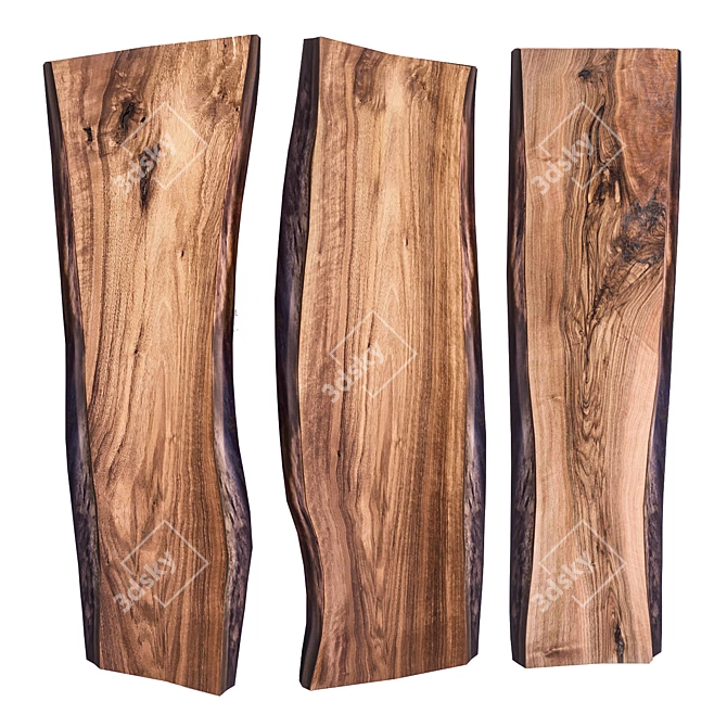 Natural Walnut Wood Slabs for Stunning Rendered Tables 3D model image 1