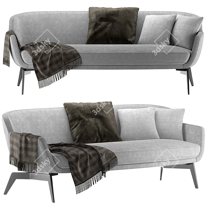 Sleek and Stylish: Minotti Belt Sofa 3D model image 1