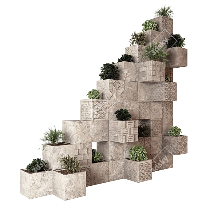 Space-Saving DIY Planters for Small Gardens 3D model image 2
