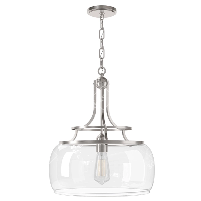 Elegant Charleston Brushed Nickel Pendant 3D model image 2