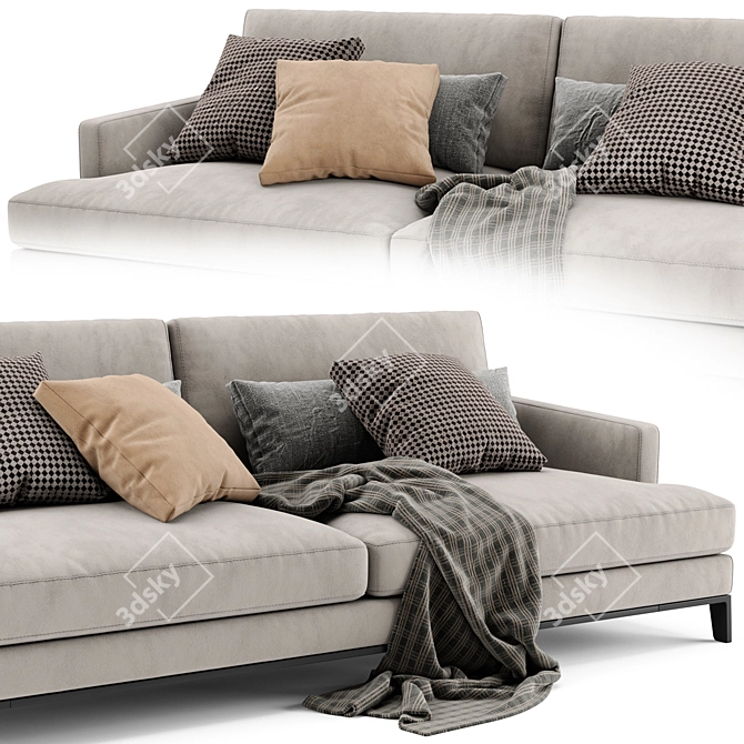 Poliform Bellport 2-Seater Sofa 3D model image 4