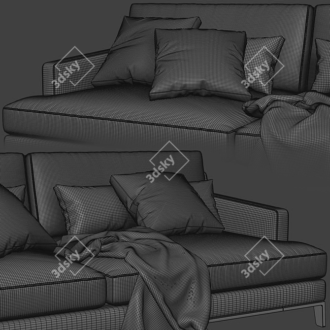 Poliform Bellport 2-Seater Sofa 3D model image 5