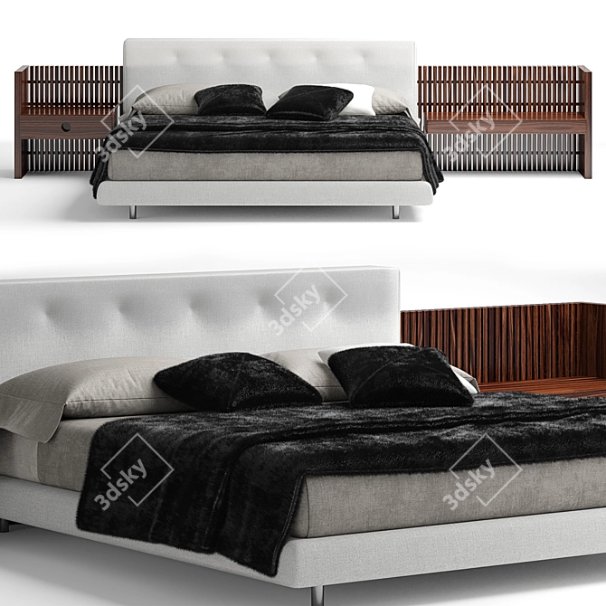 Stylish Brasilia Minotti Bed 3D model image 1