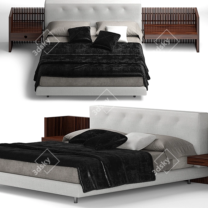 Stylish Brasilia Minotti Bed 3D model image 2