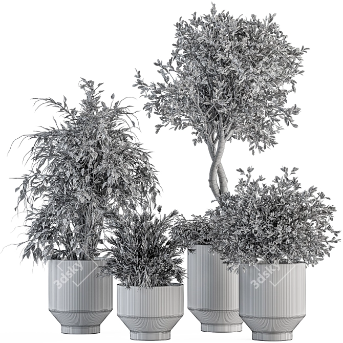 Botanical Bliss: Indoor Tree & Plant Set 3D model image 5