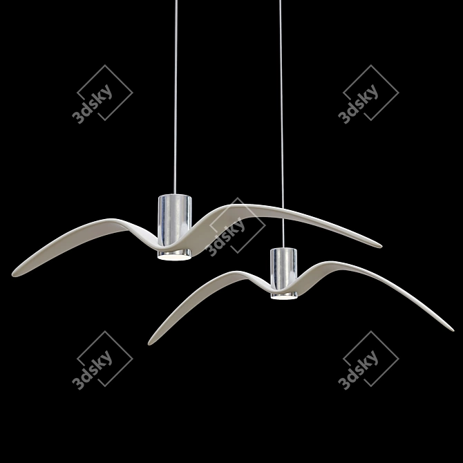 Brokis Night Birds White Pendant Light 3D model image 2