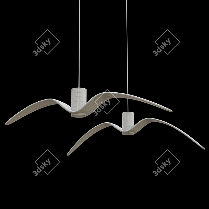 Brokis Night Birds White Pendant Light 3D model image 3