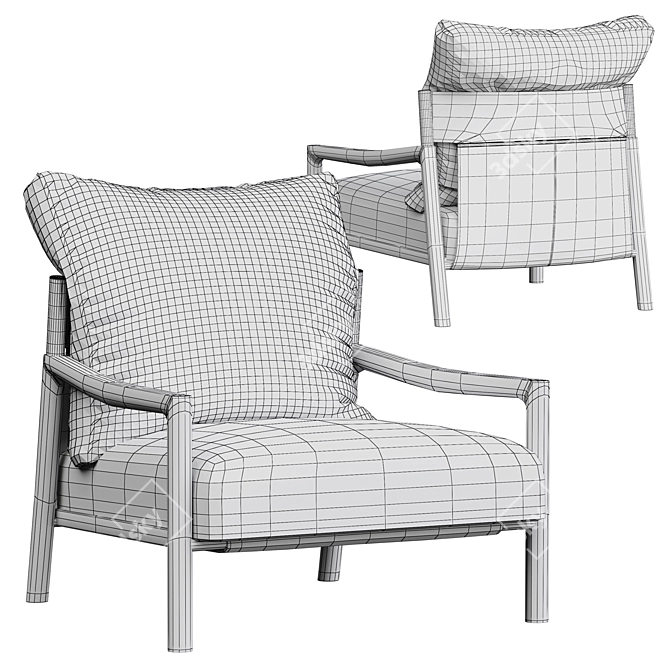 Elegant Porada Vera Armchair 3D model image 7