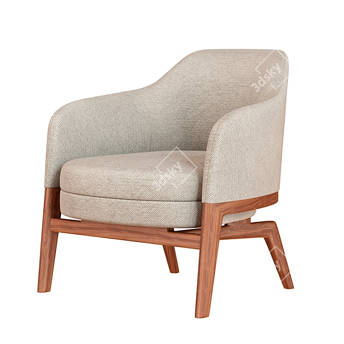 Elegant Macaron Armchair for Chic Comfort 3D model image 1