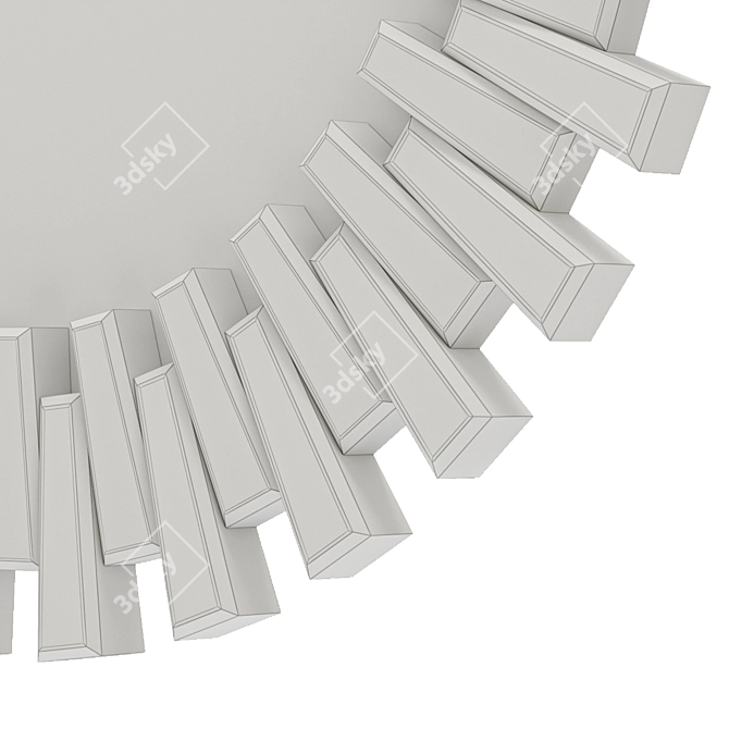 Sunbeam Round Wall Mirror 3D model image 3