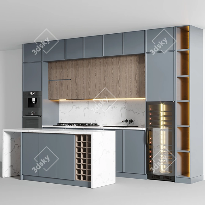 Bosch Kitchen No 18 - Versatile and Stylish Kitchen Appliance 3D model image 2