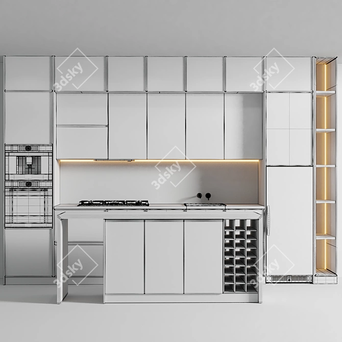 Bosch Kitchen No 18 - Versatile and Stylish Kitchen Appliance 3D model image 5