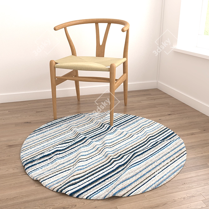 Round Rug Set - 6 Variations 3D model image 6