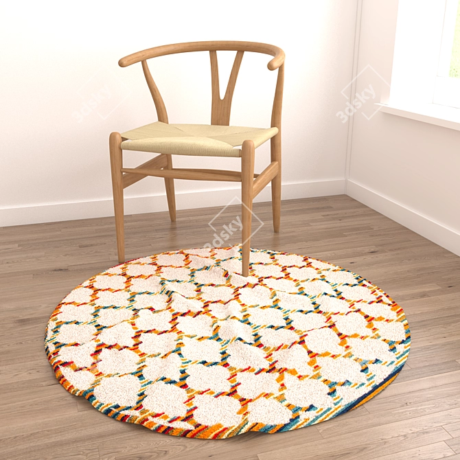 Variety of Round Rugs Set 3D model image 3