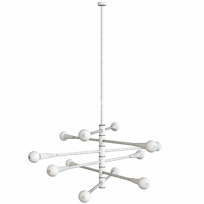 Elegant Linear Sprawl Chandelier 3D model image 2