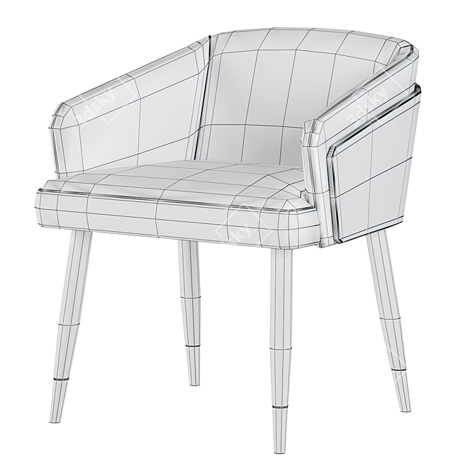 Modern Ergonomic Dining Chair 3D model image 4