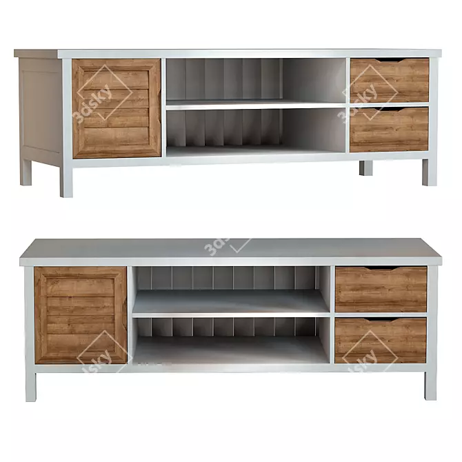 Esterel Two Tone TV Unit: Stylish Storage Solution! 3D model image 1