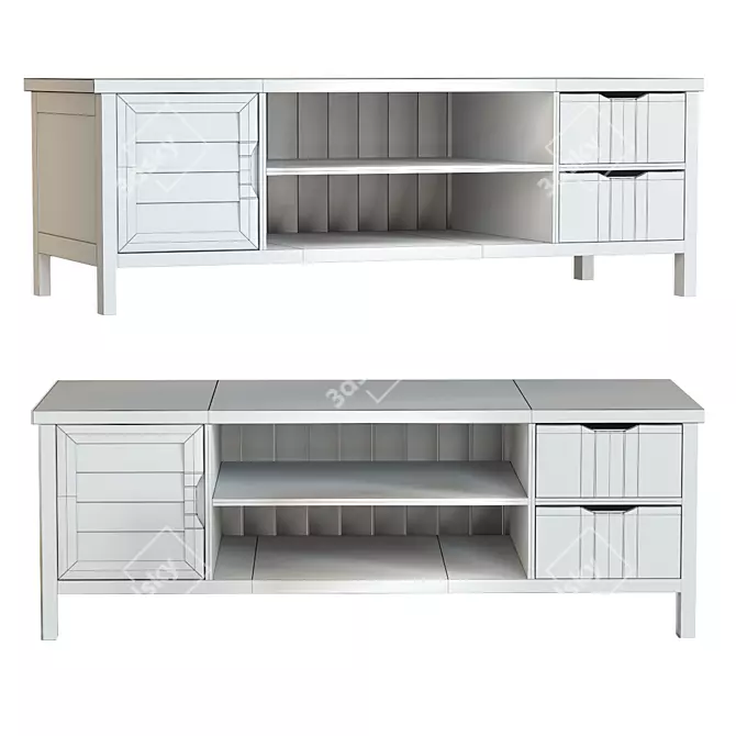 Esterel Two Tone TV Unit: Stylish Storage Solution! 3D model image 2