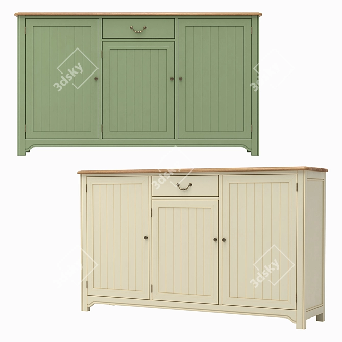 Olivia 3-Door/1-Drawer Chest: Elegant and Functional 3D model image 1