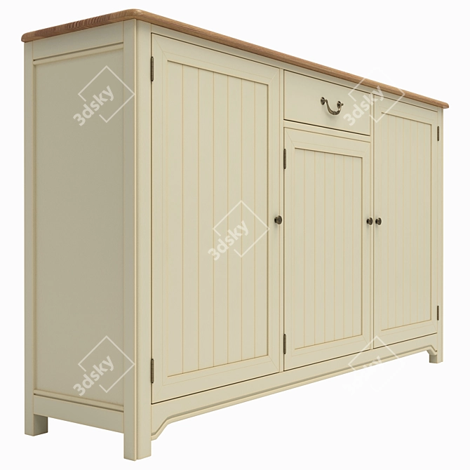 Olivia 3-Door/1-Drawer Chest: Elegant and Functional 3D model image 3