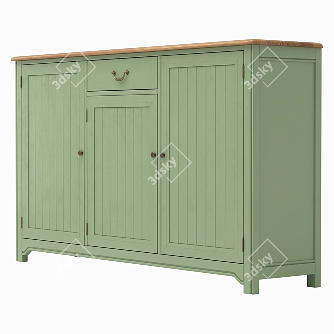 Olivia 3-Door/1-Drawer Chest: Elegant and Functional 3D model image 4