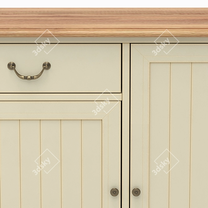 Olivia 3-Door/1-Drawer Chest: Elegant and Functional 3D model image 5