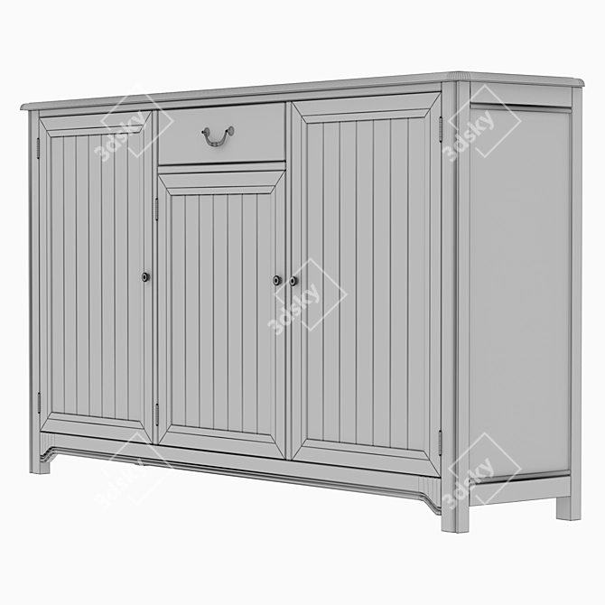 Olivia 3-Door/1-Drawer Chest: Elegant and Functional 3D model image 6