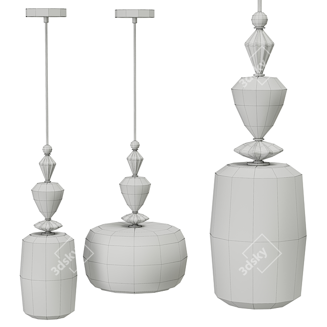 Glam Candy: Hanging Glass Lamp 3D model image 2