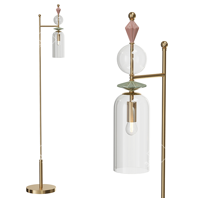 Iris Candy Glass Floor Lamp 3D model image 1