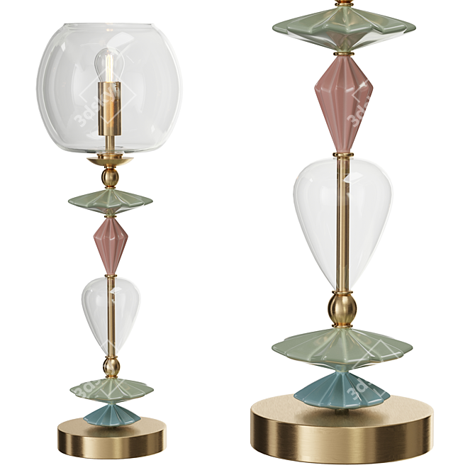 Iris Candy Glass Table Lamp 3D model image 1