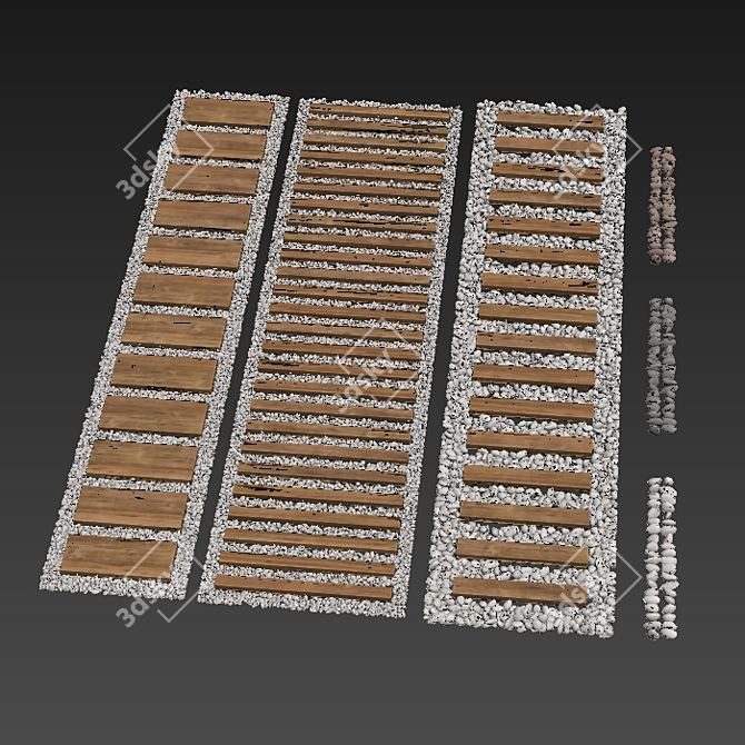 Smooth Pebble Road Collection 3D model image 6