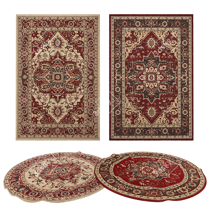 8-Piece Assorted Rugs Set 3D model image 1