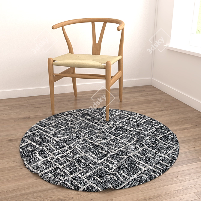 8-Piece Rug Set: Variety of Textures & Materials 3D model image 3